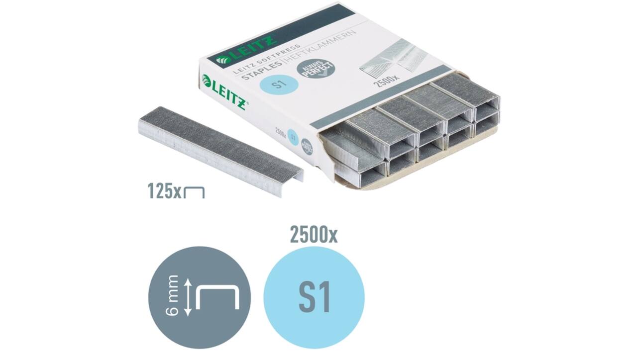 Nieten Leitz S1 Softpress verzinkt 2500 stuks