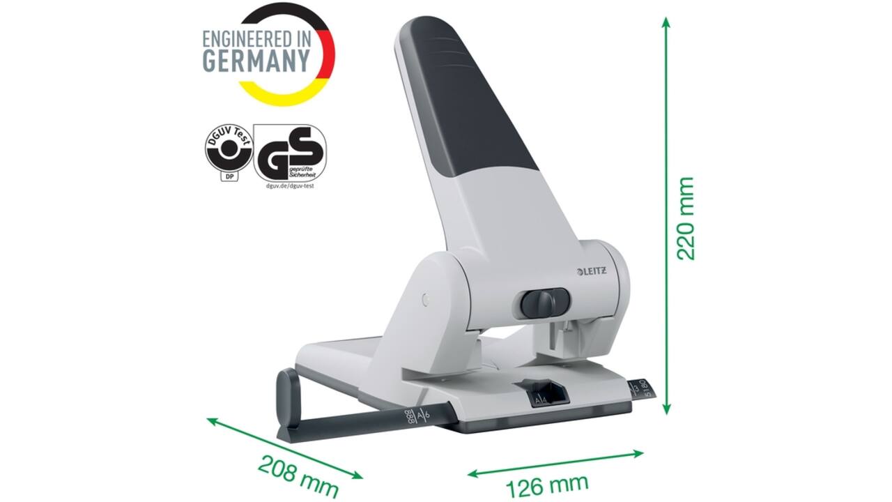 Perforator Leitz 5180 heavy duty 65 vel zilver