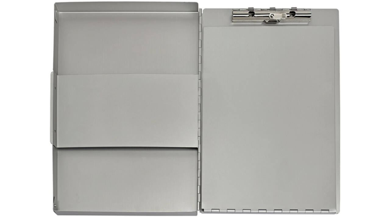 Klembordkoffer MAUL Assist A4 staand zijopening aluminium
