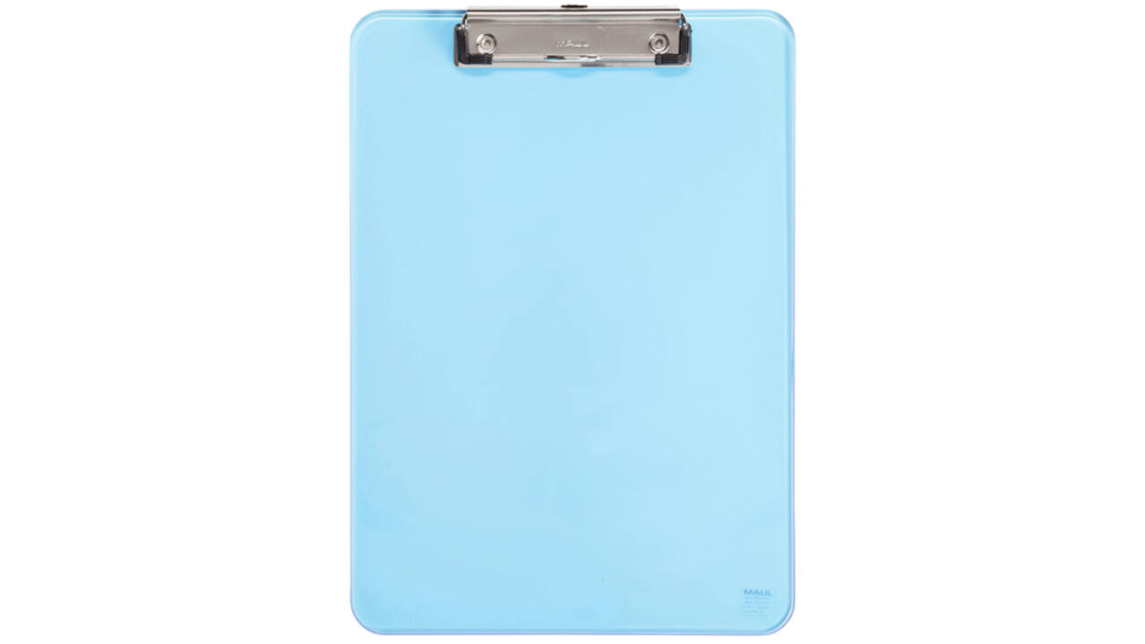 Klembord MAUL A4 staand transparant PS neon blauw
