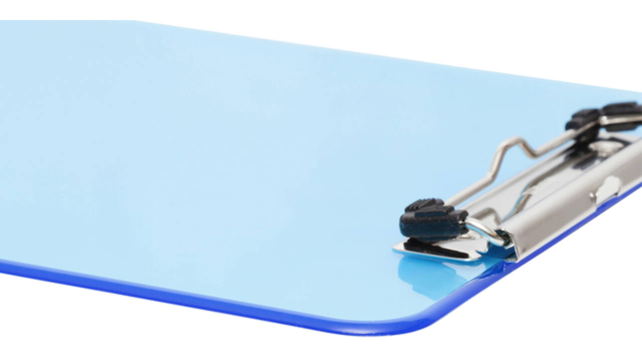 Klembord MAUL A4 staand transparant PS neon blauw