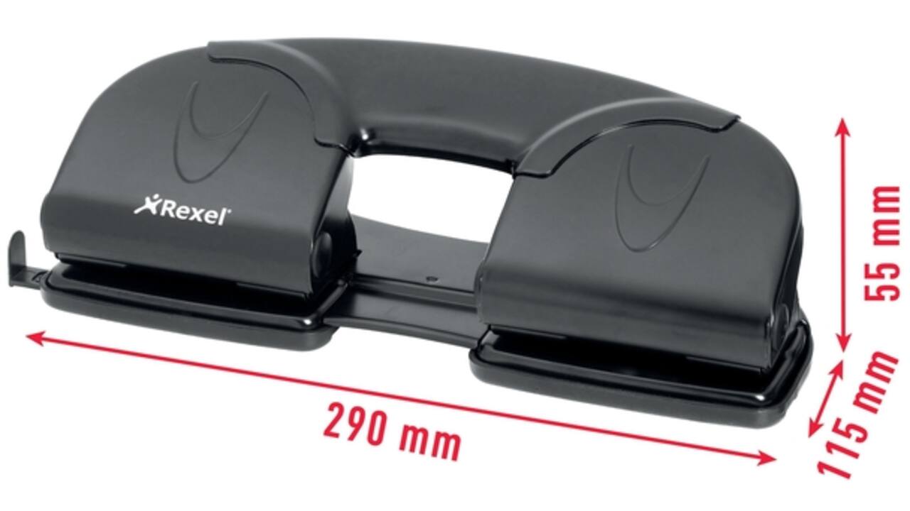 Perforator Rexel V412 4-gaats 12 vel zwart