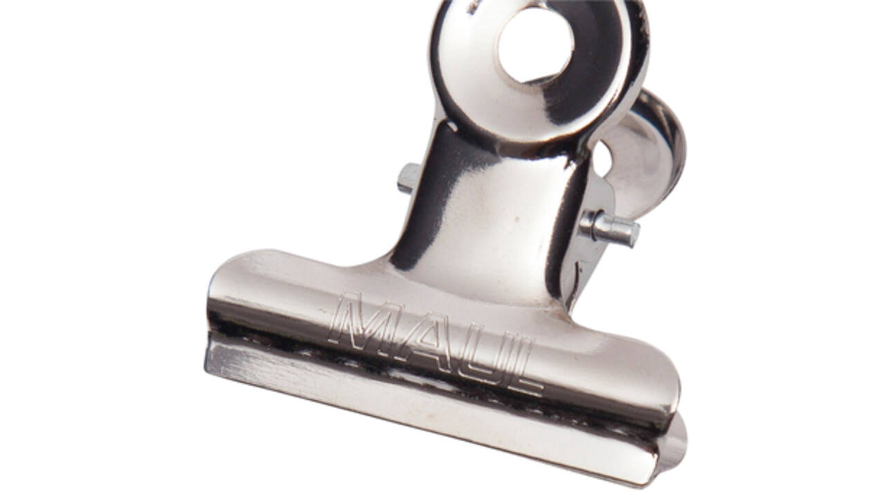 Papierklem MAUL Bulldog 30mm capaciteit 10mm zilver