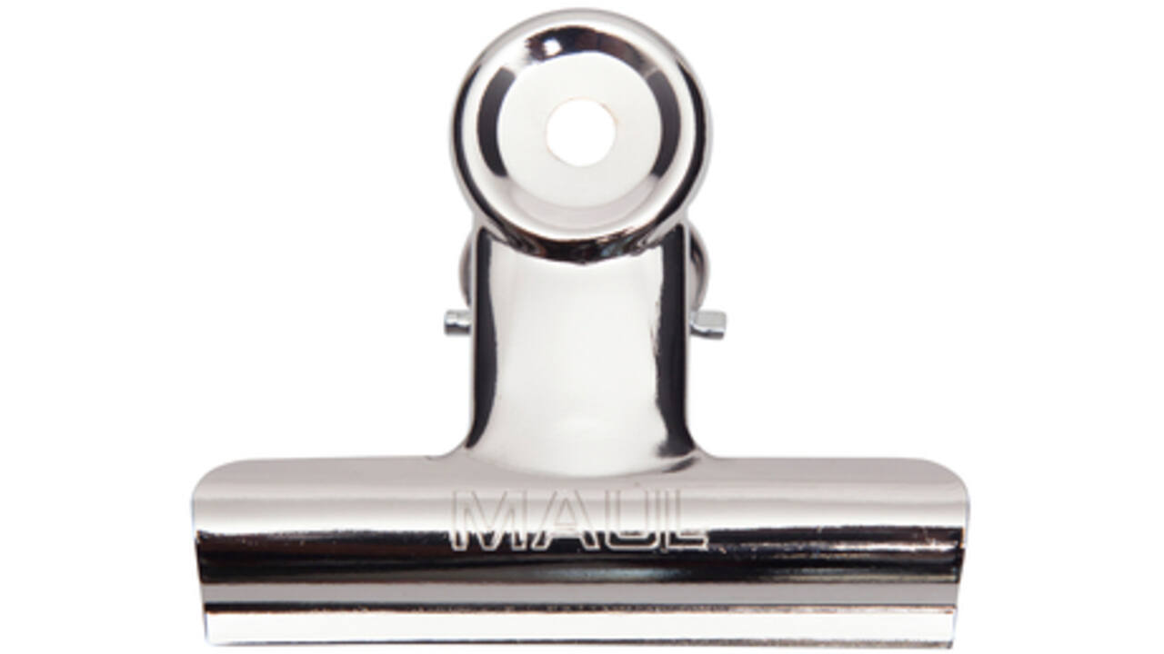 Papierklem MAUL Bulldog 70mm capaciteit 40mm zilver