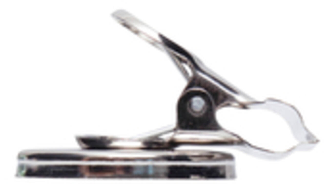Papierklem MAUL Bulldog met magneet 30mm capaciteit 10mm zilver