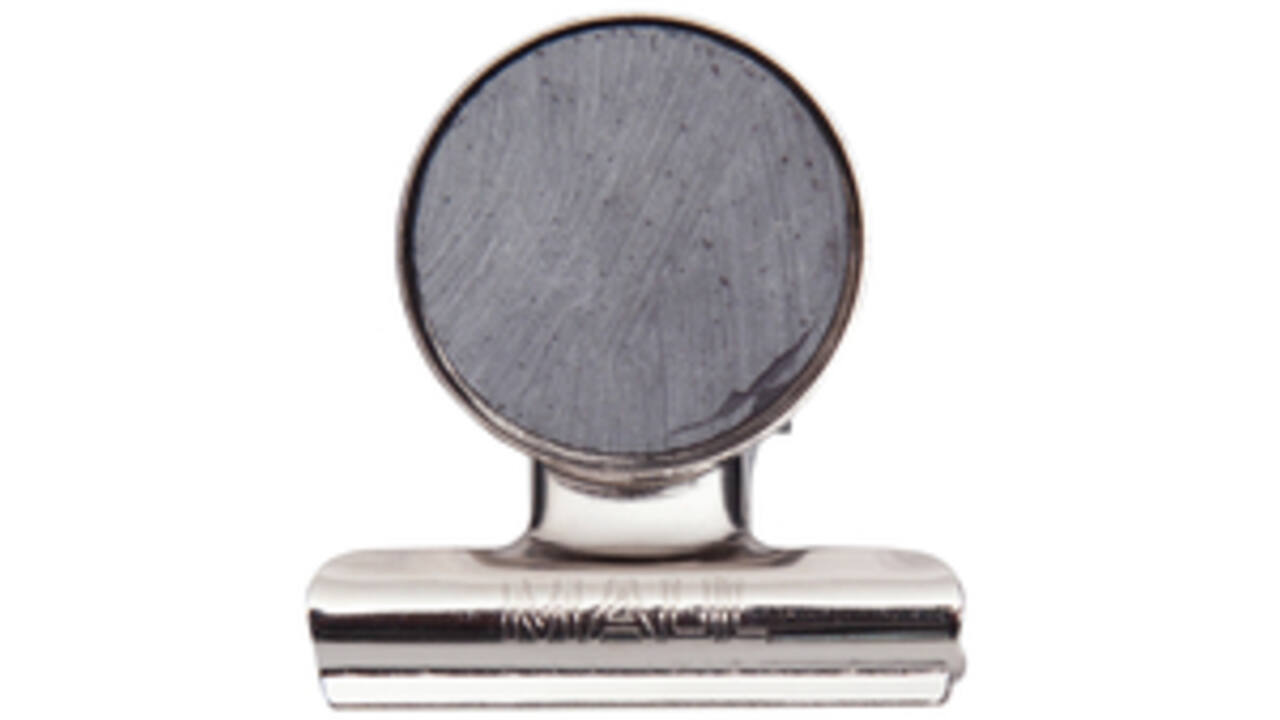 Papierklem MAUL Bulldog met magneet 40mm capaciteit 15mm zilver