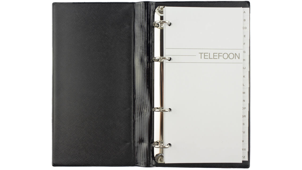 Telefoonalbum Kangaro 215x130mm A-Z 4-rings zwart
