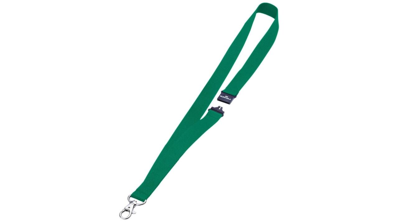Textielkoord Durable 8137 met karabijnhaak groen