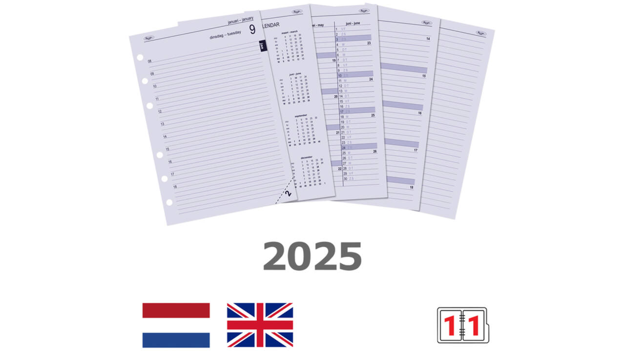 Agendavulling 2026 Kalpa A5 1dag/1pagina