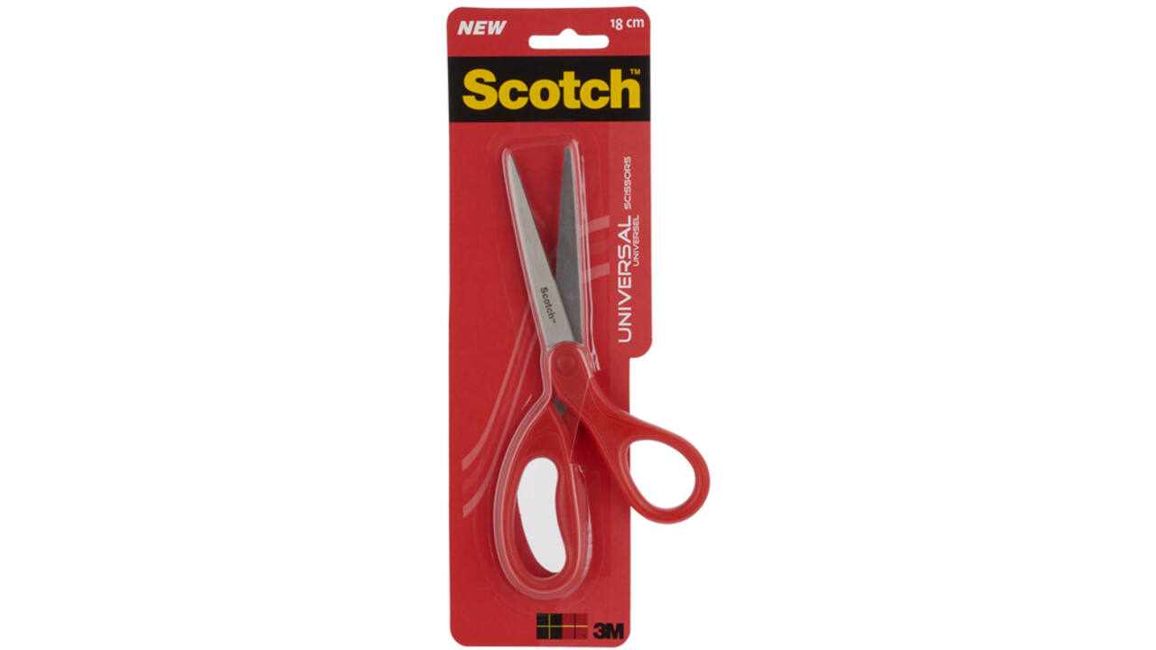 Schaar Scotch 18cm universeel rood blister
