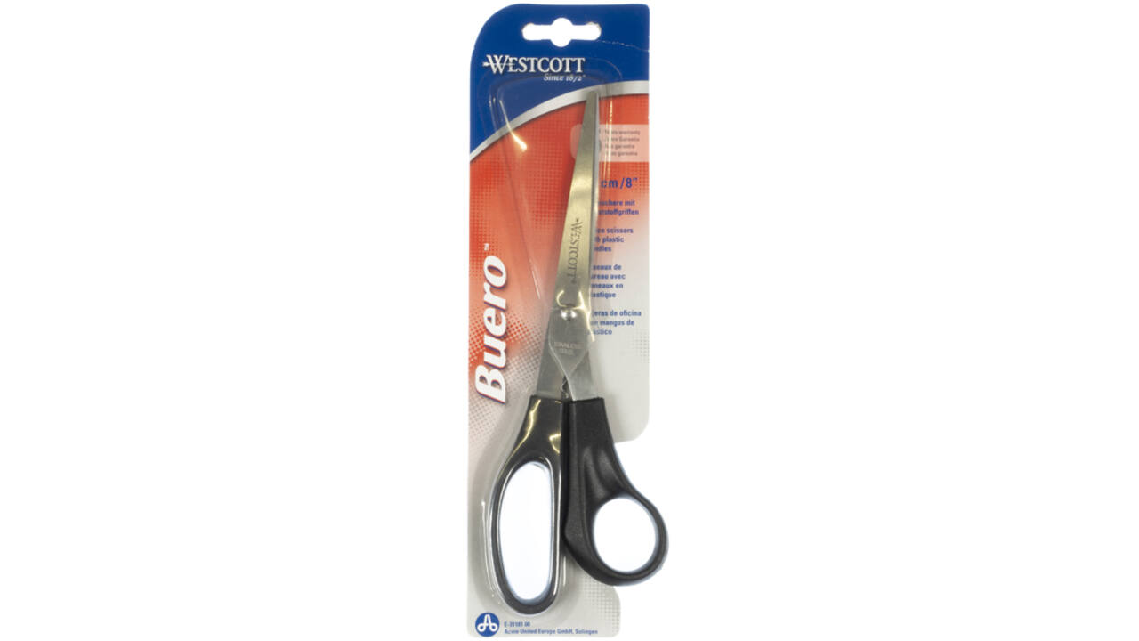 Kantoorschaar Westcott 210mm met kunststof grip rvs