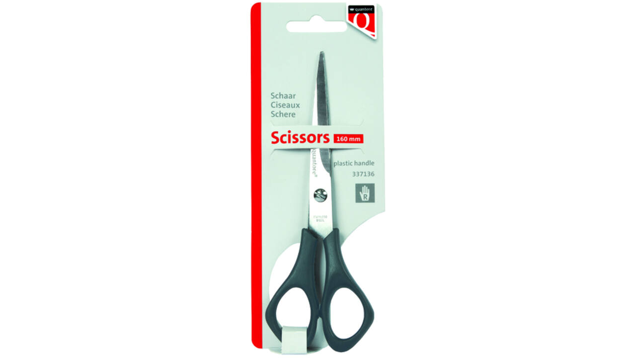 Schaar Quantore 160mm + plastic handvat zwart