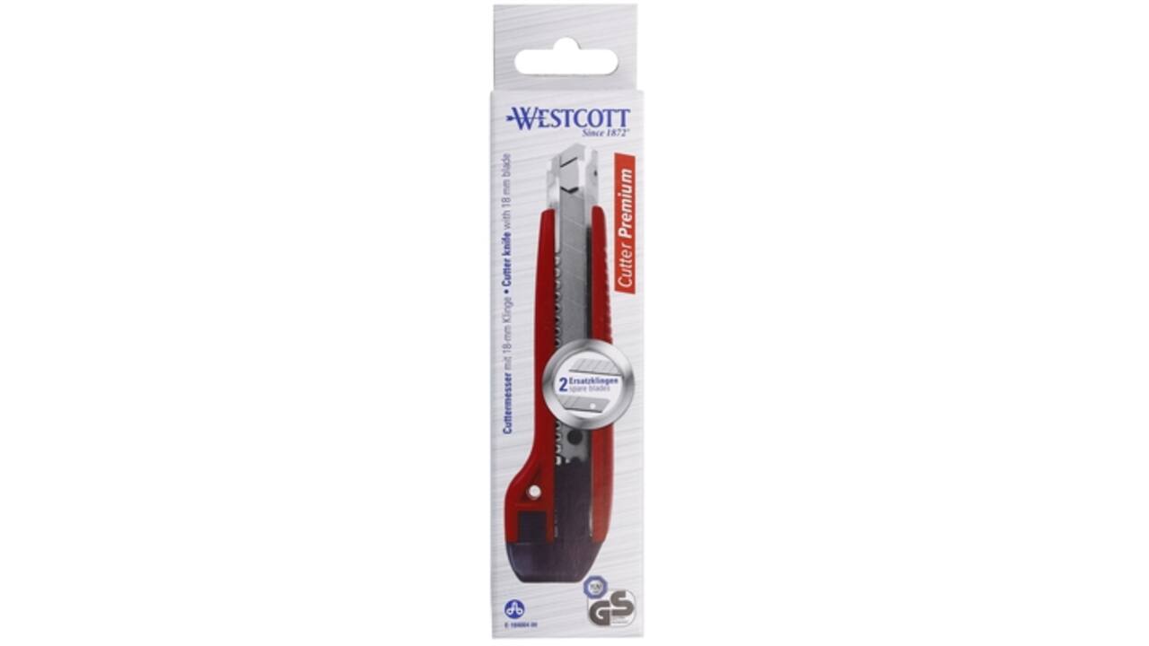 Snijmes Westcott premium 18mm met schuifsluiting rood