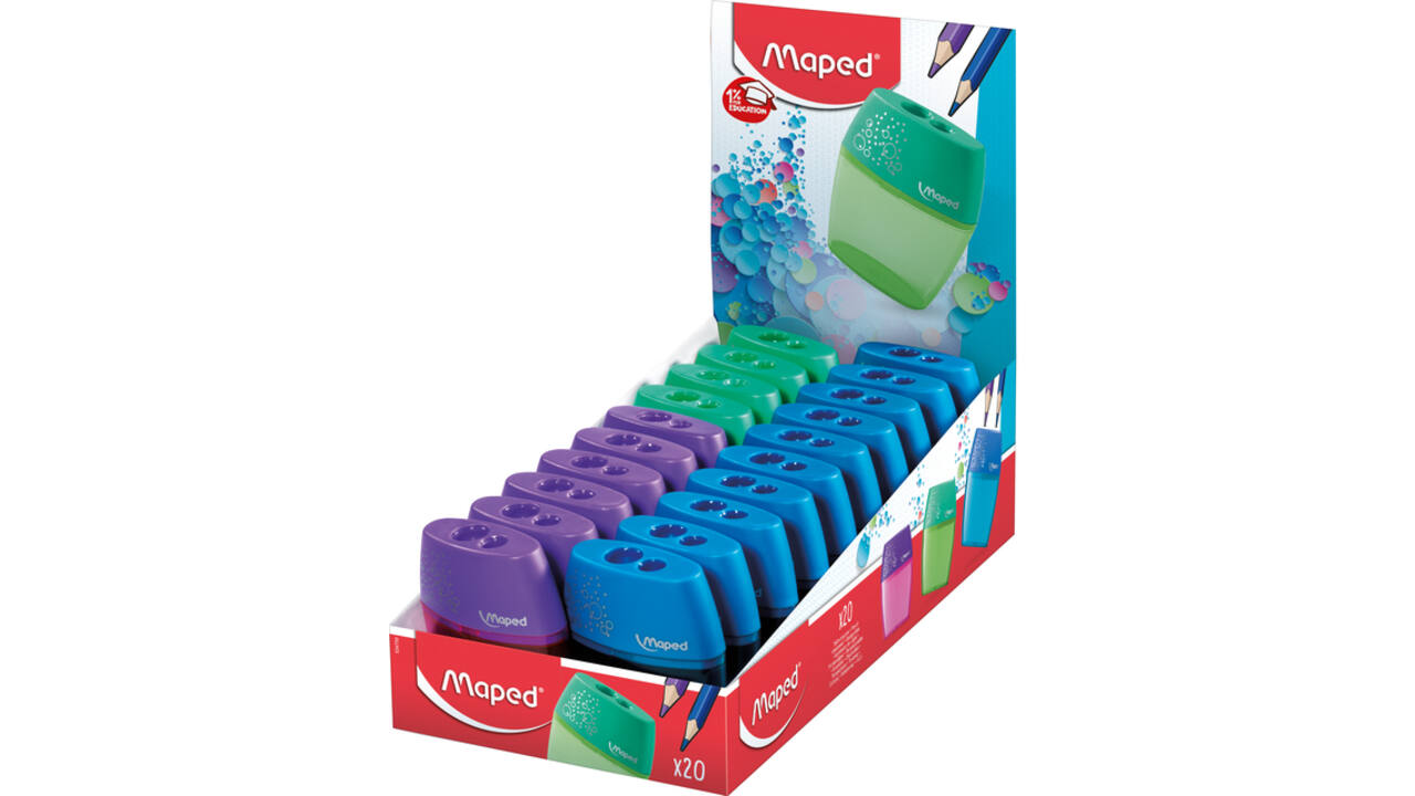 Puntenslijper Maped Shaker 2-gaats assorti