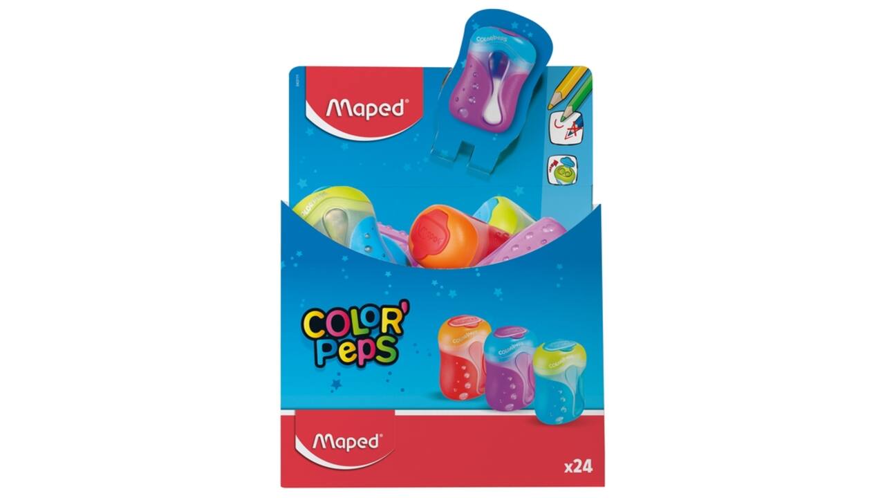 Puntenslijper Maped Color'Peps 2gaats display á 24 stuks assorti