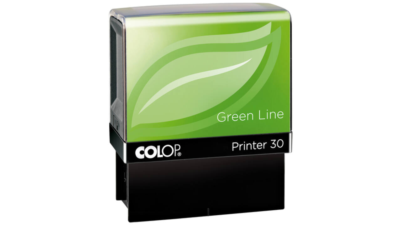 Tekststempel Colop 30 green line personaliseerbaar 5regels 47x18mm