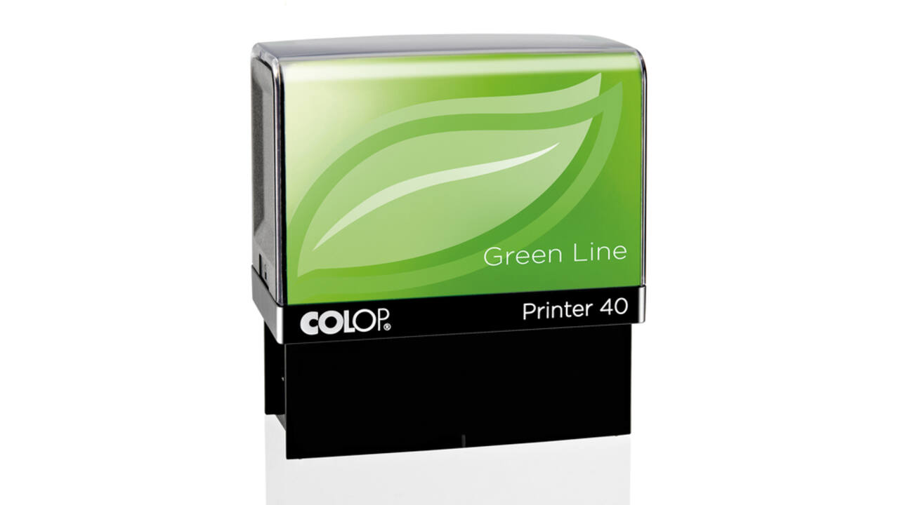 Tekststempel Colop 40 green line personaliseerbaar 6regels 59x23mm