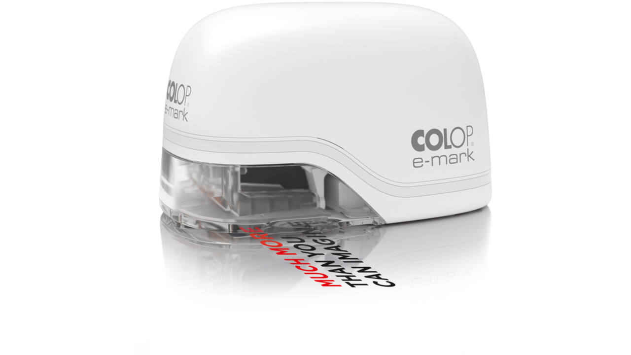 Tekststempel Colop E-Mark wit