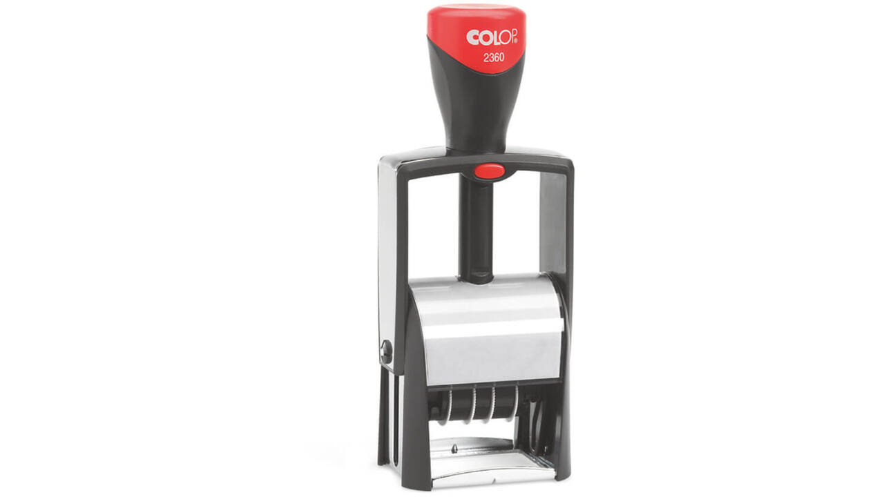 Woord-datumstempel Colop 2360 personaliseerbaar 30x45