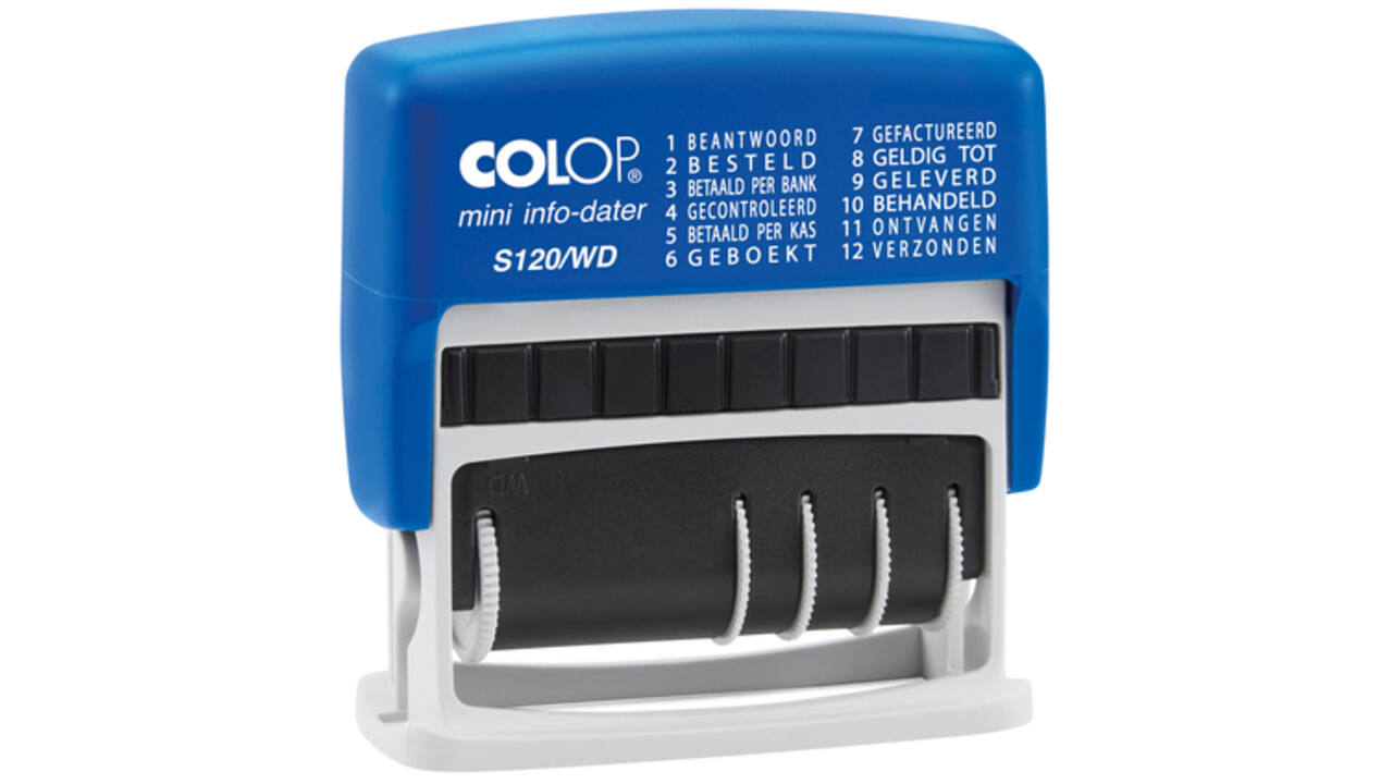 Woord-datumstempel Colop S120 mini-info dater 4mm