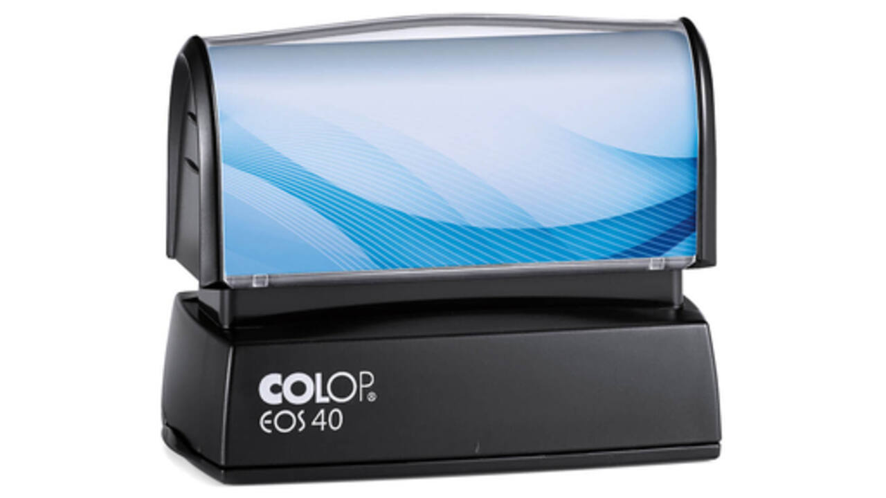 Tekststempel Colop EOS 40 flashtechnologie met stempelplaat