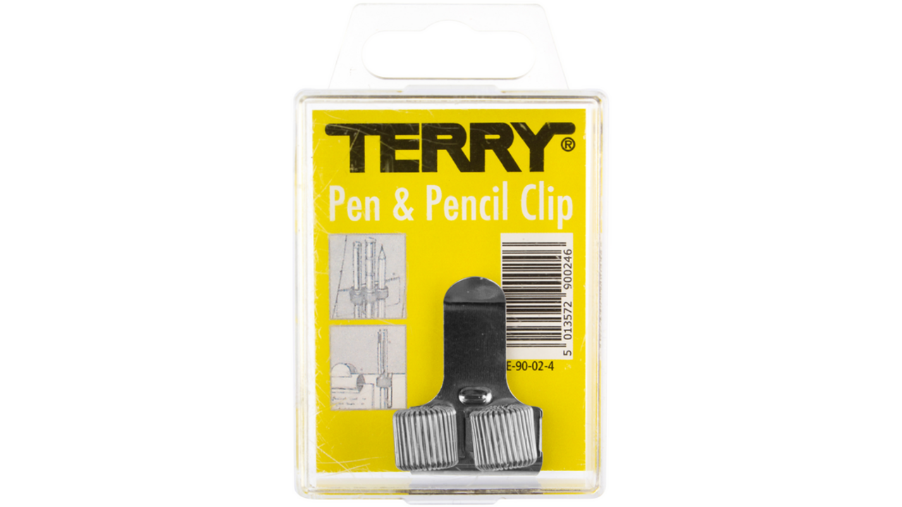 Penhouder Terry clip voor 2 pennen/potloden zilverkleurig