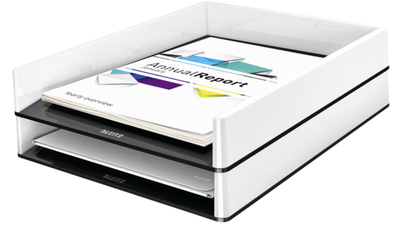 Brievenbak Leitz WOW A4 wit/zwart