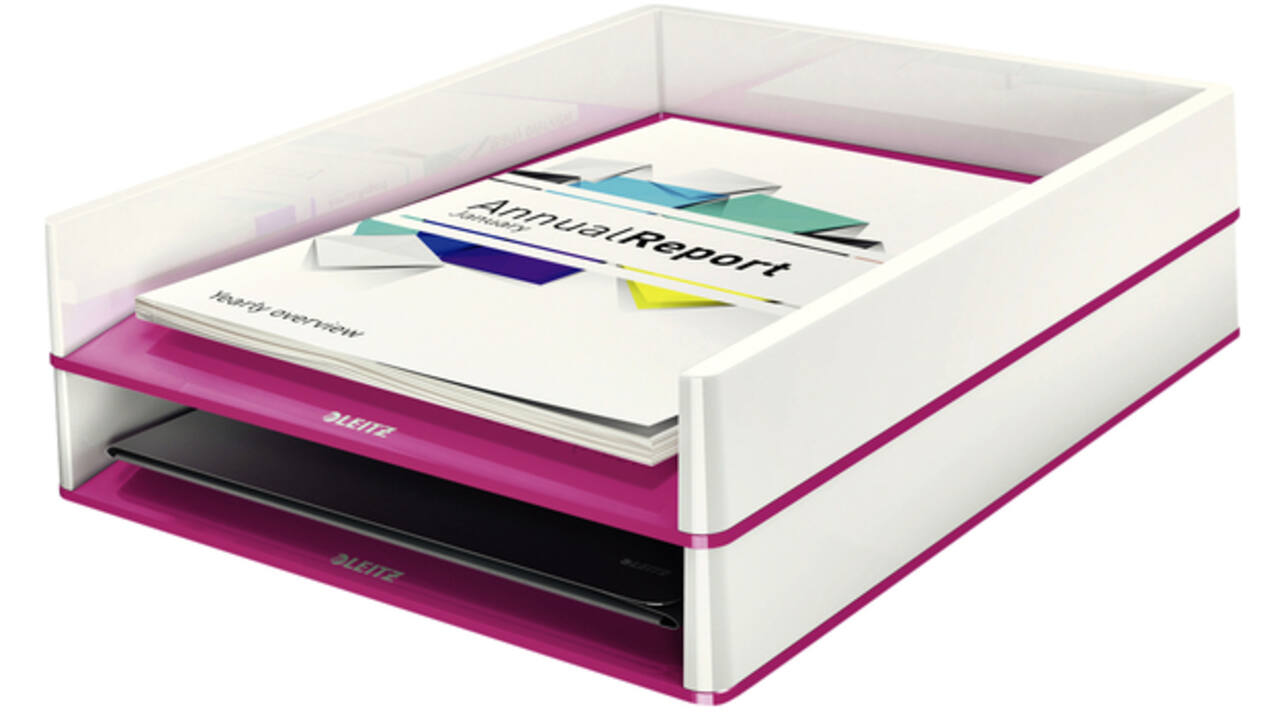 Brievenbak Leitz WOW wit/roze