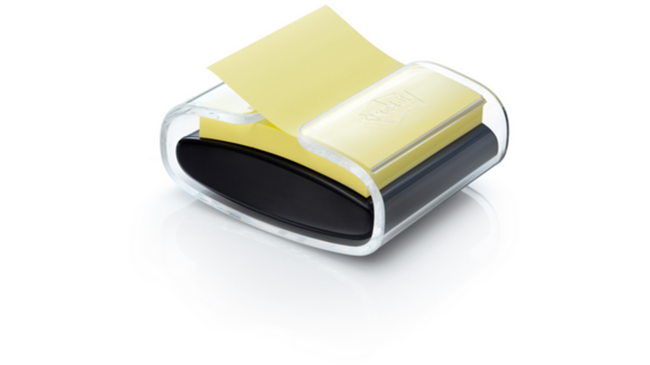 Memoblokdispenser Pro tbv Post-it Z-Notes 76x76mm incl notes transparant zwart