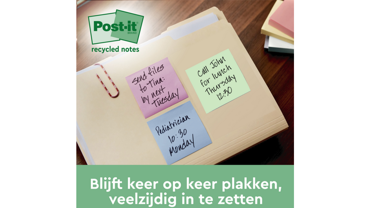 Memoblok Post-it 653-RPT 38x51mm rainbow pastel