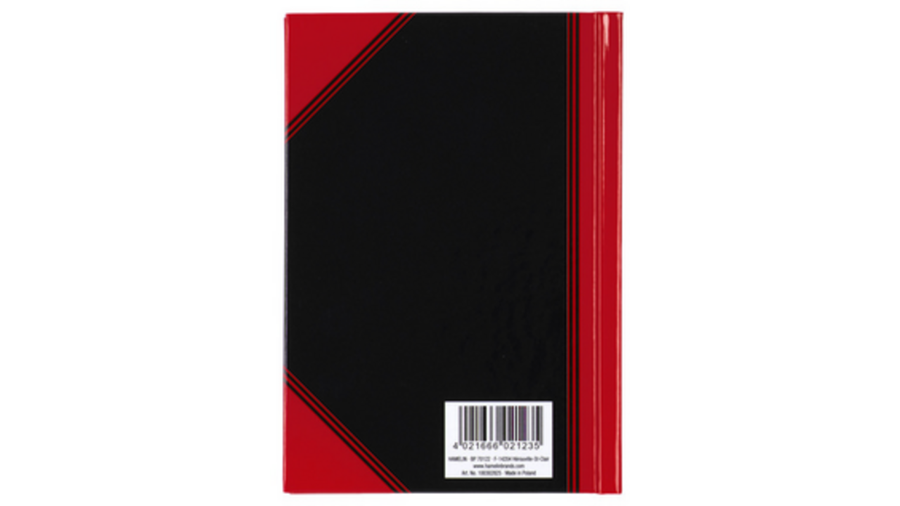 Notitieboek Bantex zwart/rood A6 lijn 70gr 96vel
