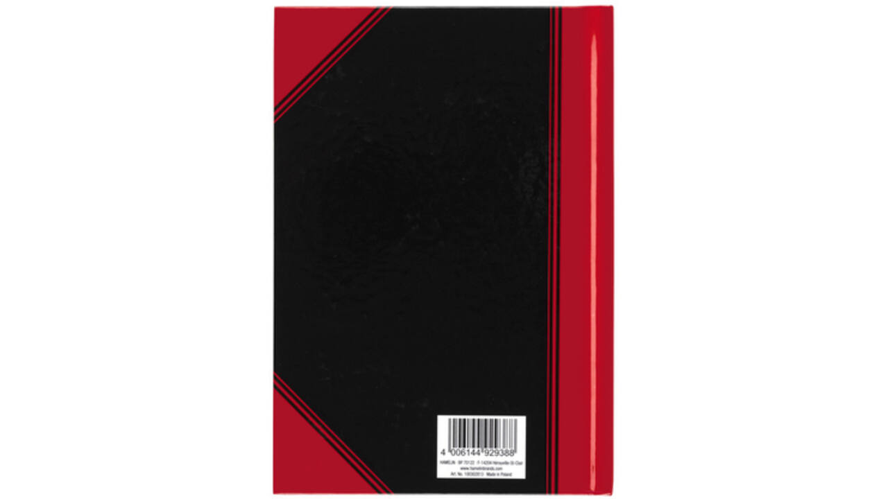 Notitieboek Bantex zwart/rood A5 lijn 70gr 96vel