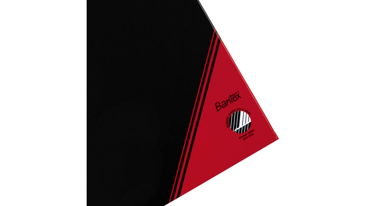 Notitieboek Bantex zwart/rood A4 lijn 70gr 96vel