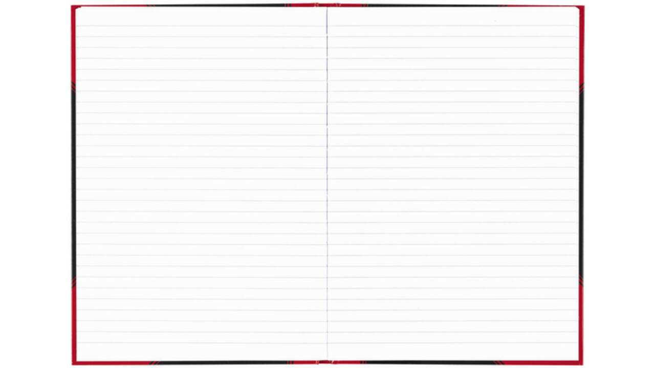 Notitieboek Bantex zwart/rood A4 lijn 70gr 96vel