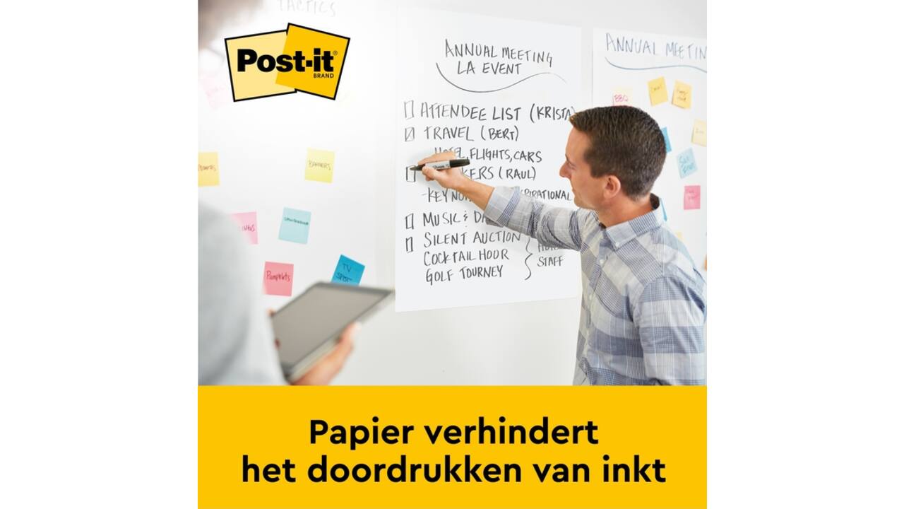 Meeting chart Post-it 563R Super Sticky 50,8x58,4cm met tafelstandaard wit
