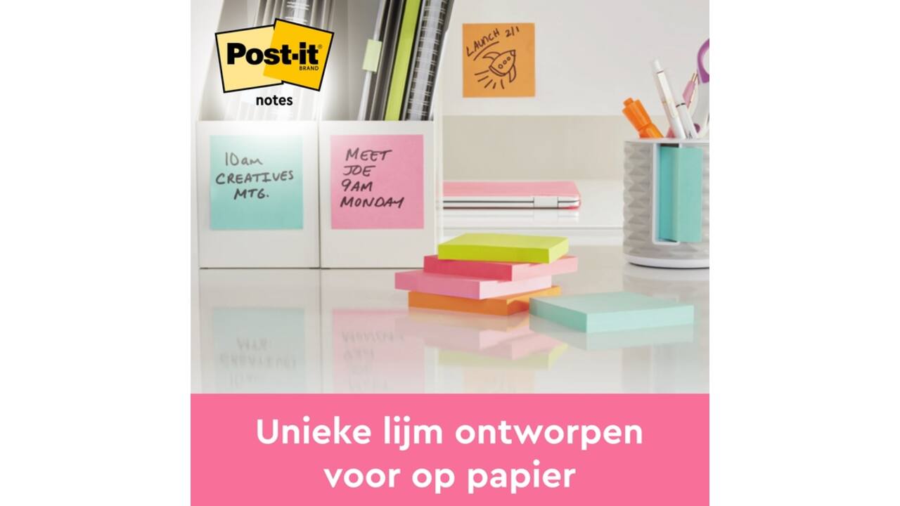 Memoblok Post-it 655 76x127mm 100 vel per blok neon geel