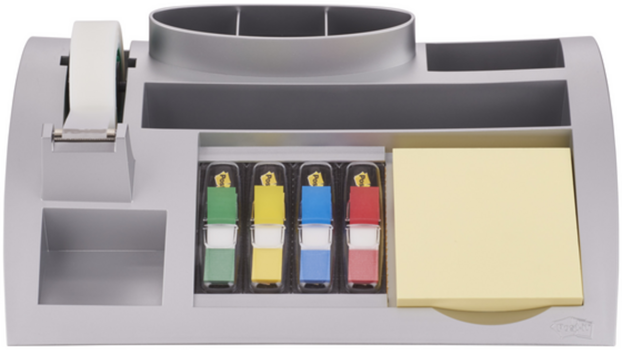 Bureau organiser Post-it C50 zilvergrijs incl inhoud