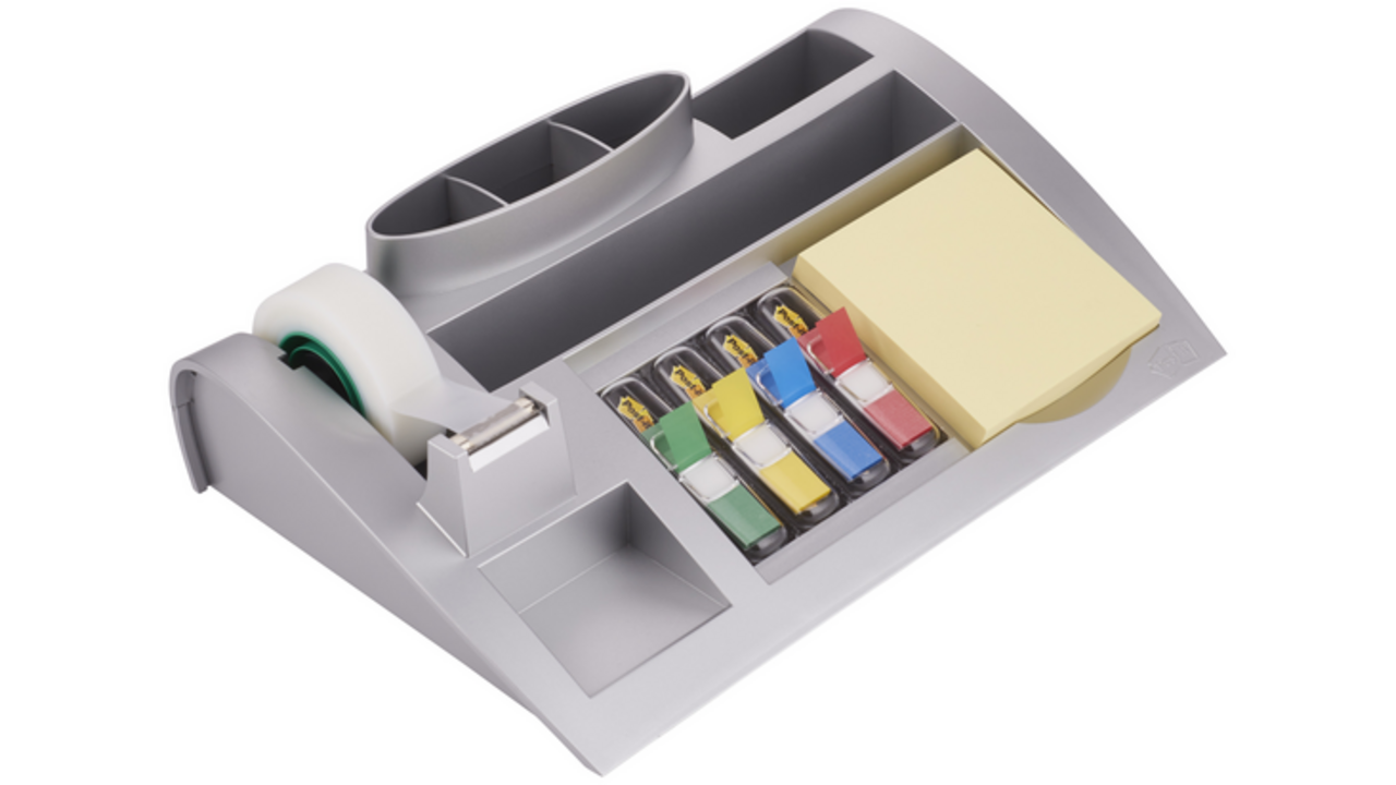 Bureau organiser Post-it C50 zilvergrijs incl inhoud