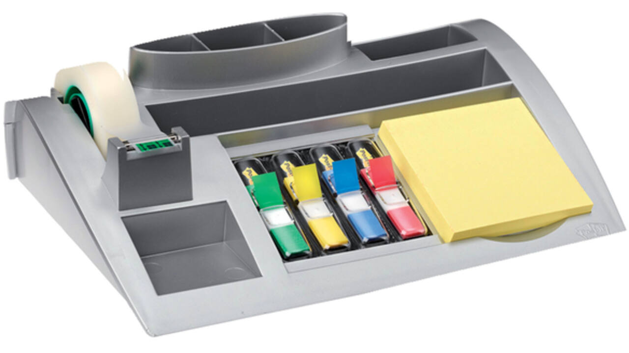 Bureau organiser Post-it C50 zilvergrijs incl inhoud