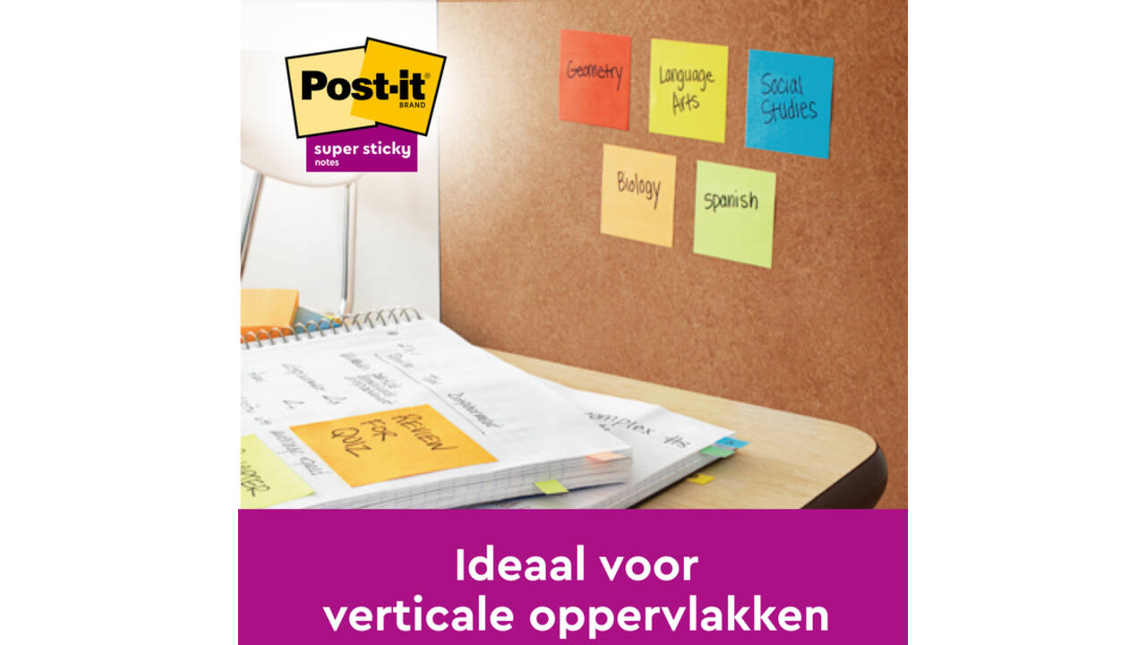 Memoblok Post-it 2028 Super Sticky 76x76mm kubus neon geel