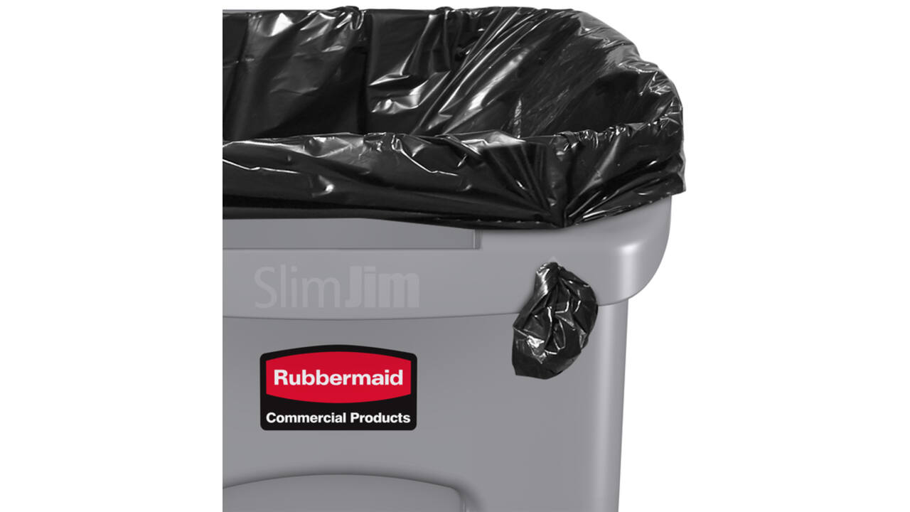 Afvalbak Rubbermaid Slim Jim Vented met luchtsleuven 87L grijs