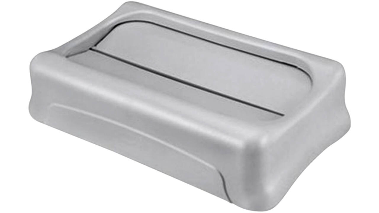 Deksel Rubbermaid Slim Jim Vented gesloten met swingsysteem grijs