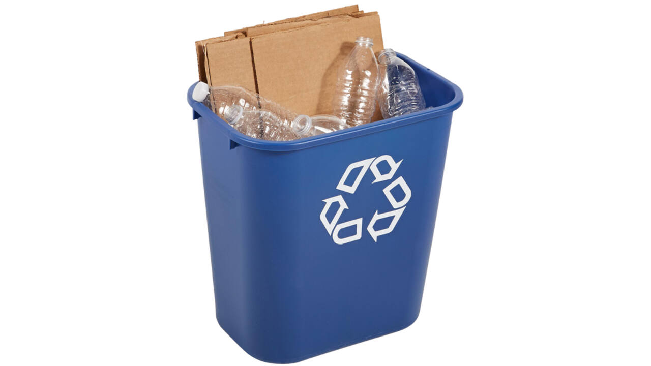 Papierbak Rubbermaid recycling medium 26L blauw