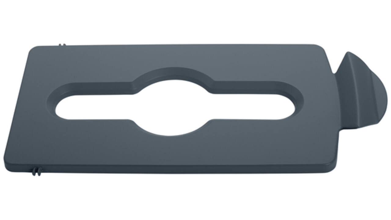 Deksel Rubbermaid Slim Jim Recyclestation inwerpopening voor gemengde recycling grijs