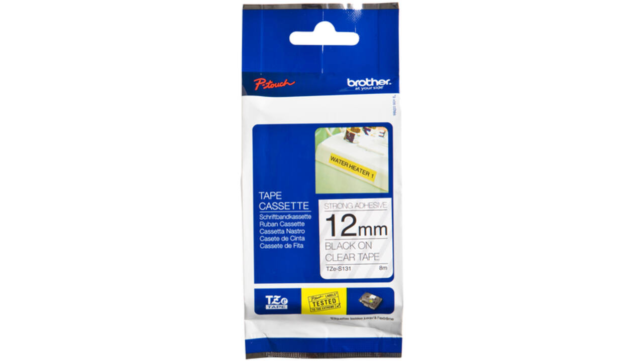 Labeltape Brother P-touch TZE-S231 12mm zwart op wit