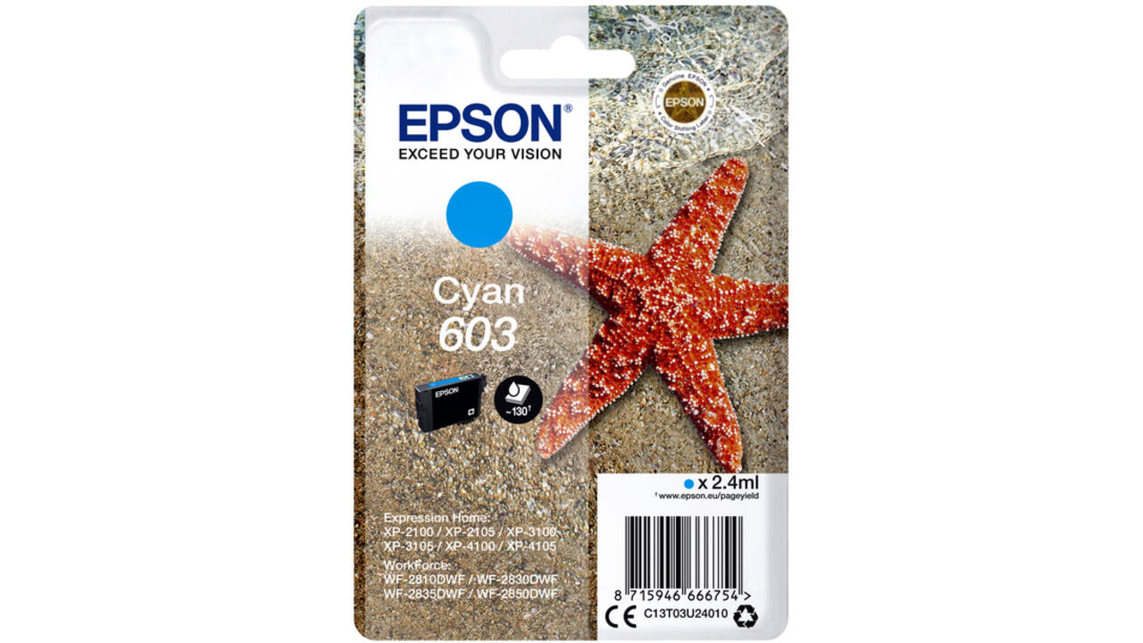 Inktcartridge Epson 603 T03U2 blauw