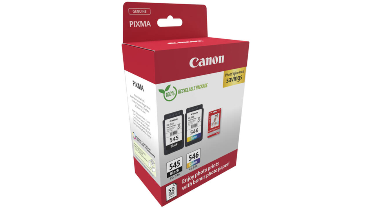 Inktcartridge Canon PG-545 + CL-546 zwart + kleur