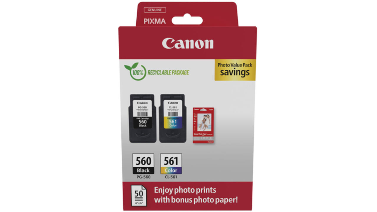 Inktcartridge Canon PG-560 CL-561 zwart + kleur