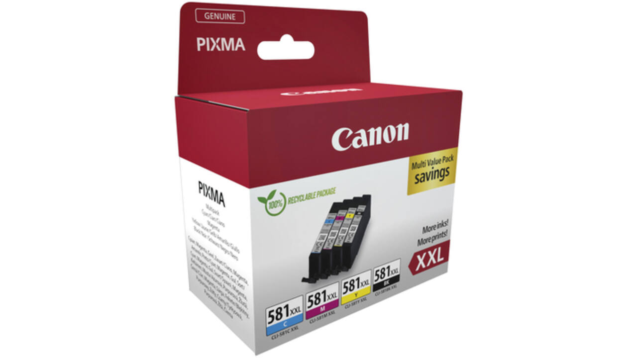 Inktcartridge Canon CLI-581XXL zwart + 3 kleuren