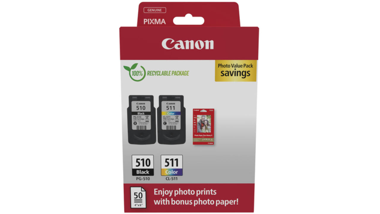 Inktcartridge Canon PG-510 + CL-511 zwart + kleur